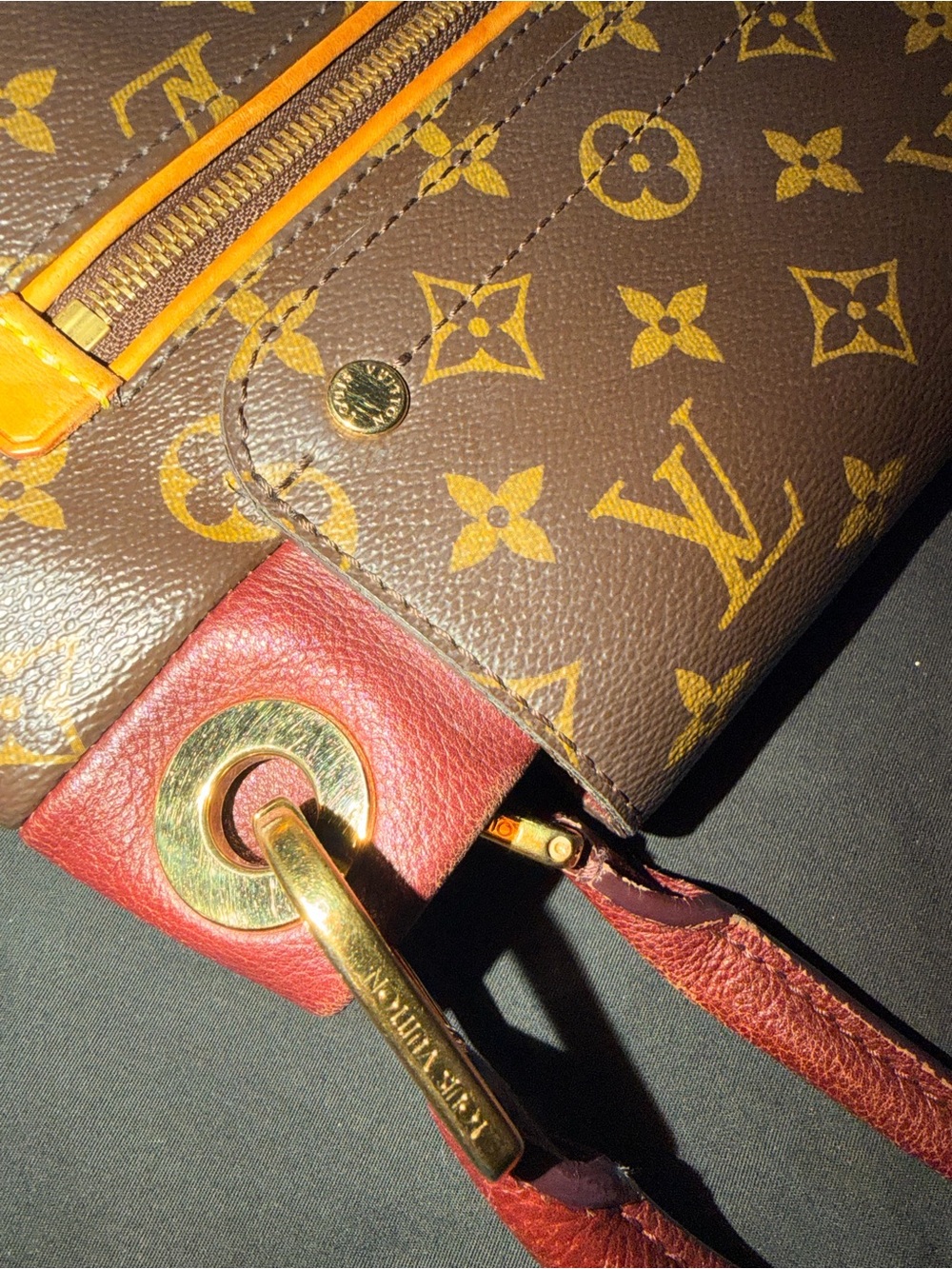 Louis Vuitton Monogram Shoulder Bag Brown with Burgundy Accents - Picture 4 of 16